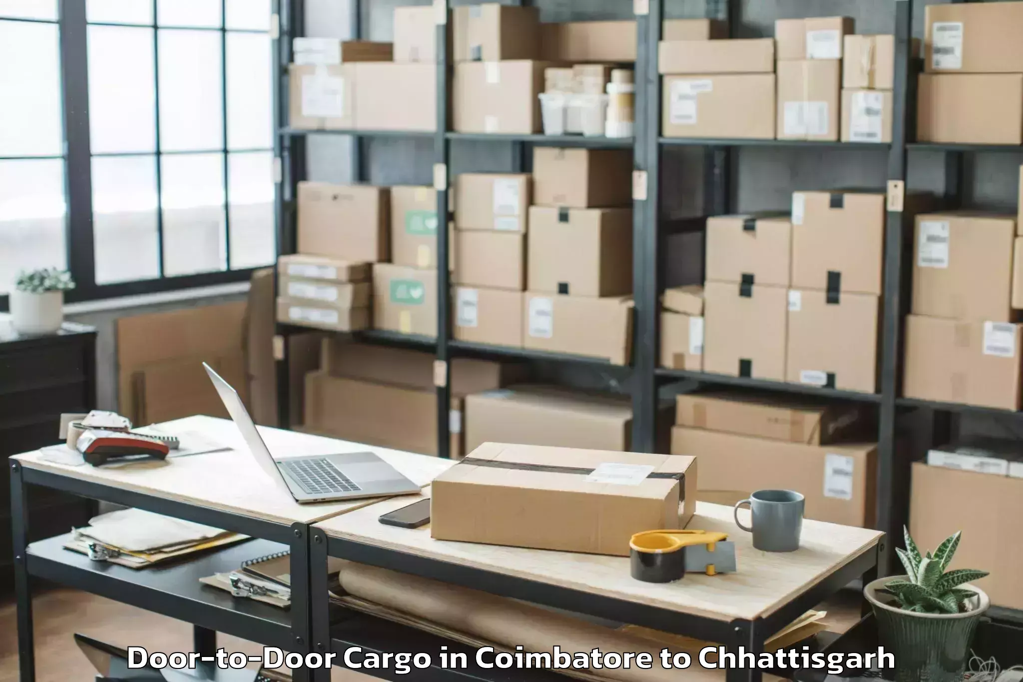 Top Coimbatore to Abhanpur Door To Door Cargo Available